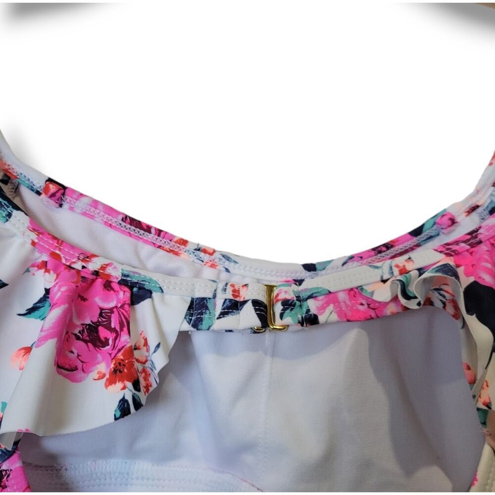 Arizona Jean Co Women’s Off-Shoulder Ruffle Floral One-Piece Swimsuit Size Small - Picture 3 of 7